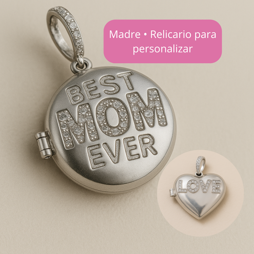 Especial dia de la Madre 💗Relicario para personalizar💗 Corazón Love o Redondo MoM