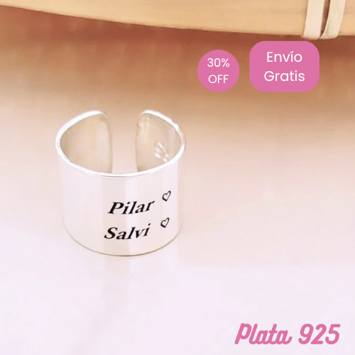 Anillo doble personalizado - Plata 925 Para Mamá lo mejor es poco❤️