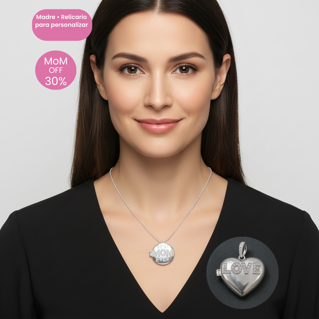 Especial dia de la Madre 💗Relicario para personalizar💗 Corazón Love o Redondo MoM